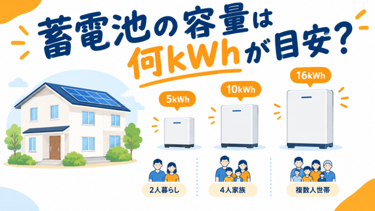 蓄電池の容量は何kWhが目安？世帯別の選び方【2026年版】