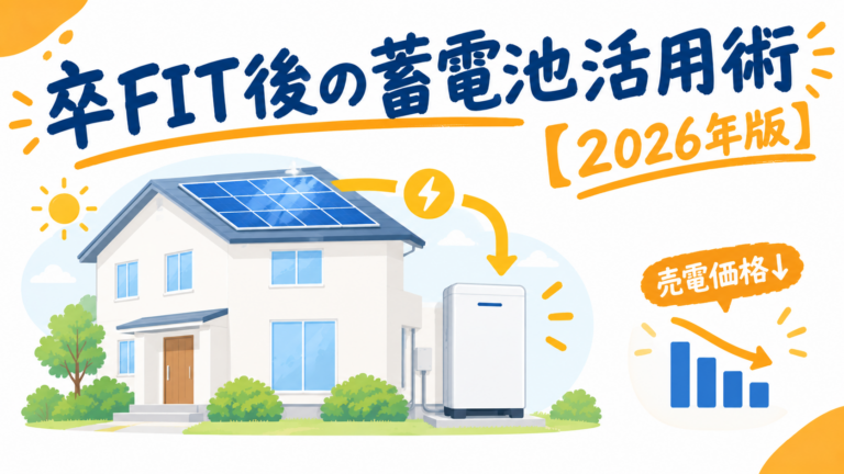 卒FIT後の蓄電池活用｜売電価格下落にどう備える？【2026年版】